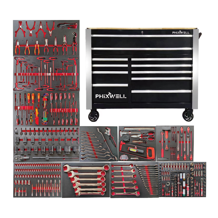 719520PHIXWELL 11 tarraiceán Comh-Aireachta Uirlis le 377pcs Tool Set