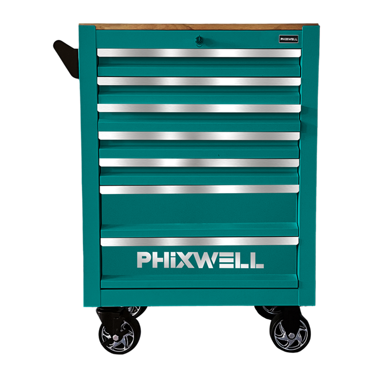 719506 PHIXWELL 7 tarraiceán comh-aireachta stórála le countertop adhmaid
